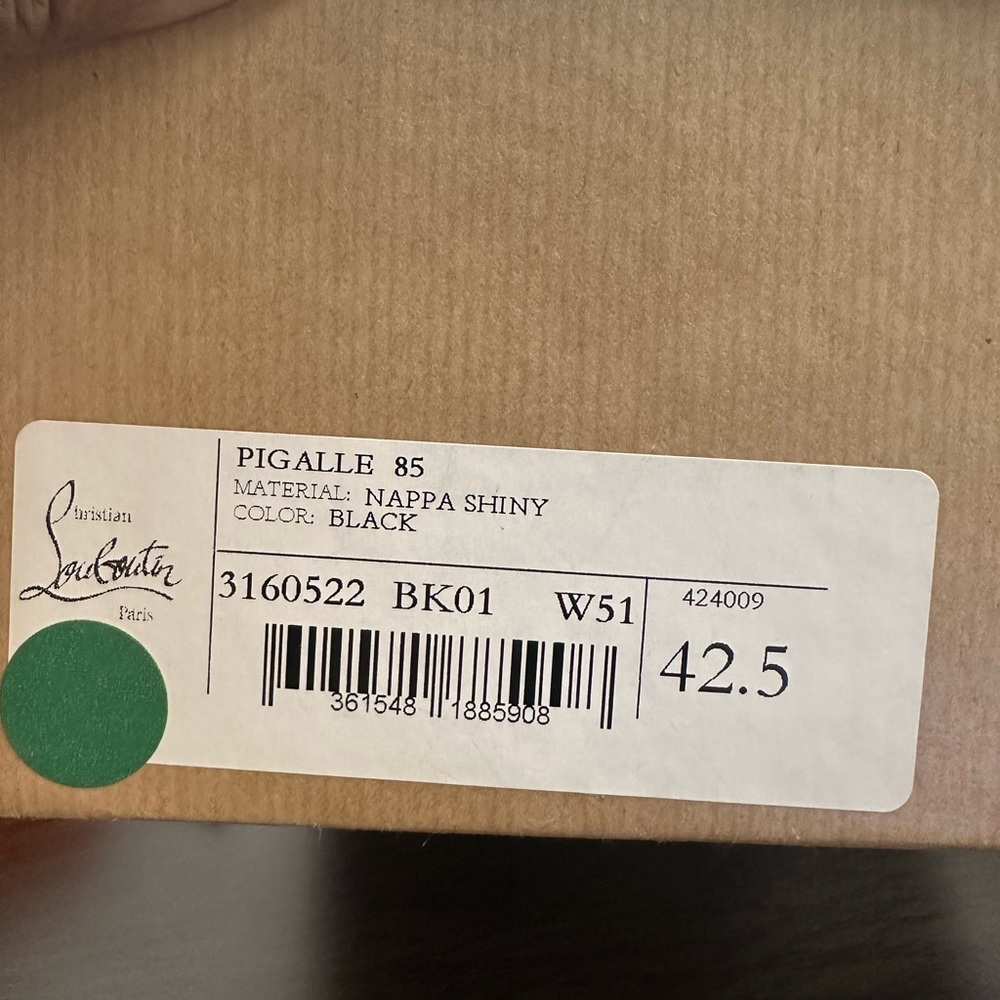 Christian Louboutin Pigalle 85 Nappa Shiny Black Heels